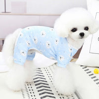 HKM-2361149 Cotton Puppy Dog Pajamas - Four-Legged Casual Spring and Autumn Wear in Yellow, Pink, and Blue