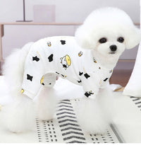 HKM-2361149 Cotton Puppy Dog Pajamas - Four-Legged Casual Spring and Autumn Wear in Yellow, Pink, and Blue
