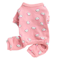 HKM-2361149 Cotton Puppy Dog Pajamas - Four-Legged Casual Spring and Autumn Wear in Yellow, Pink, and Blue