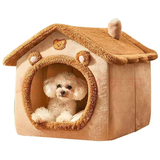 HKM-236115 Cozy Removable and Washable Pet House for Small Dogs and Cats, Indoor Bedding Solution