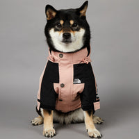 HKM-2361917 Waterproof Large Dog Raincoat in Pink - Windproof Shell Jacket for Pets