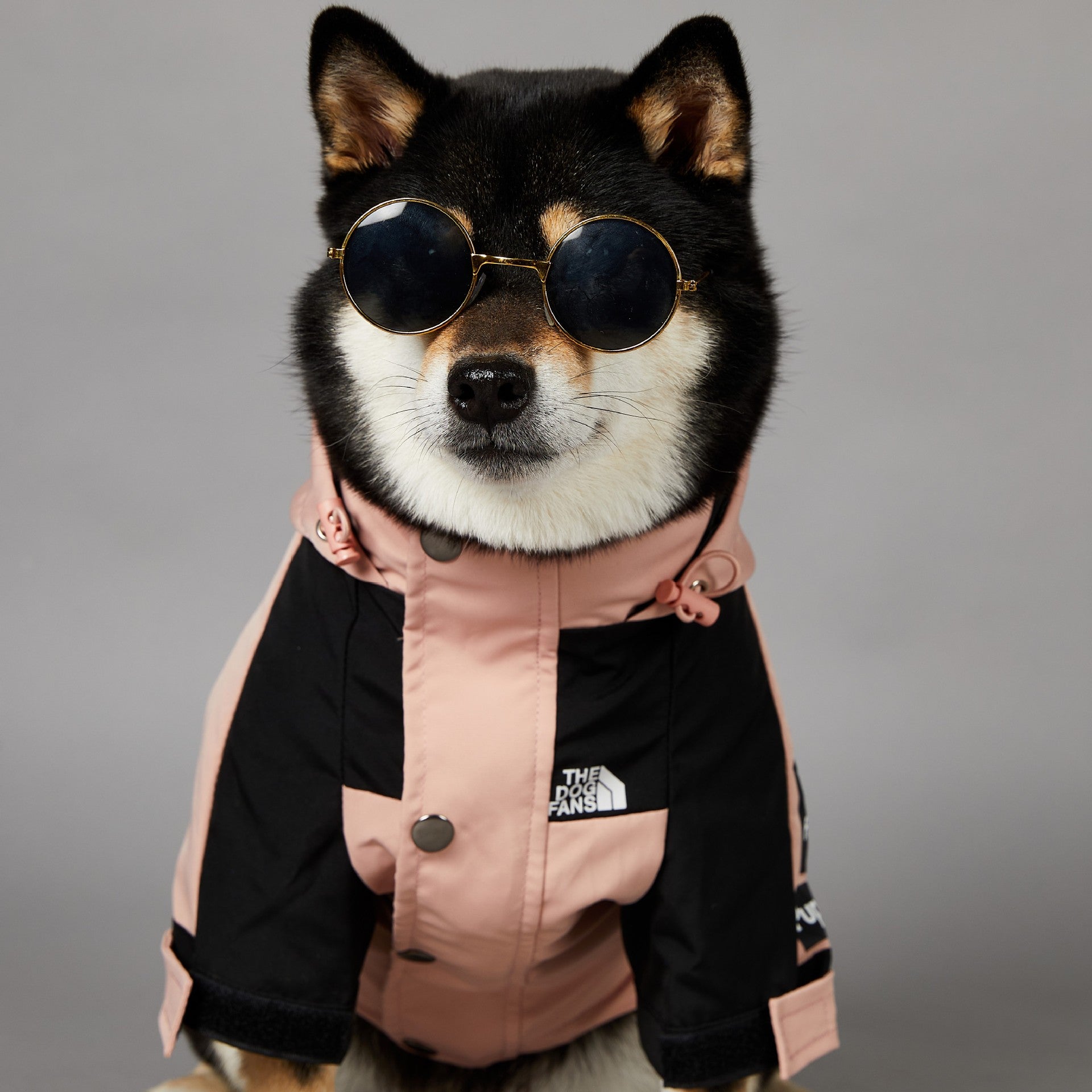 HKM-2361917 Waterproof Large Dog Raincoat in Pink - Windproof Shell Jacket for Pets