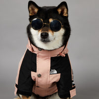 HKM-2361917 Waterproof Large Dog Raincoat in Pink - Windproof Shell Jacket for Pets