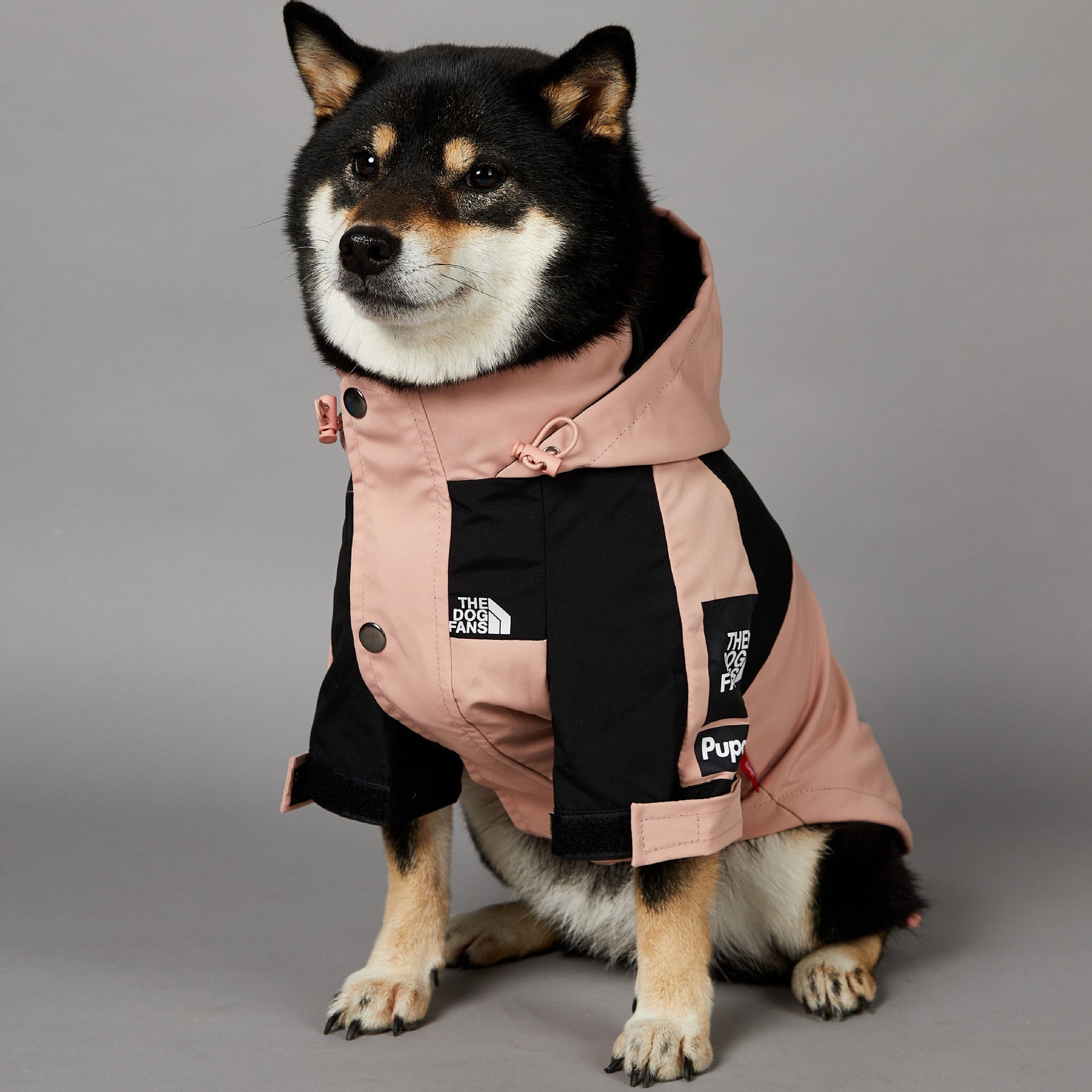 HKM-2361917 Waterproof Large Dog Raincoat in Pink - Windproof Shell Jacket for Pets