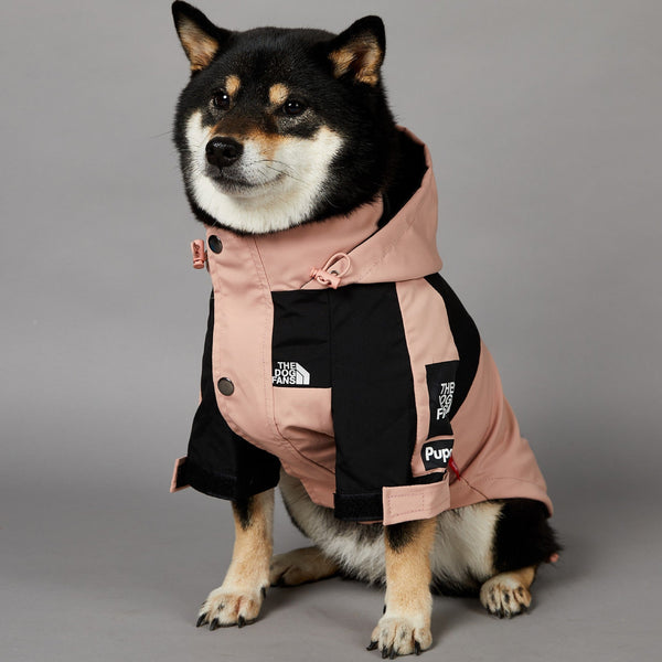 HKM-2361917 Waterproof Large Dog Raincoat in Pink - Windproof Shell Jacket for Pets
