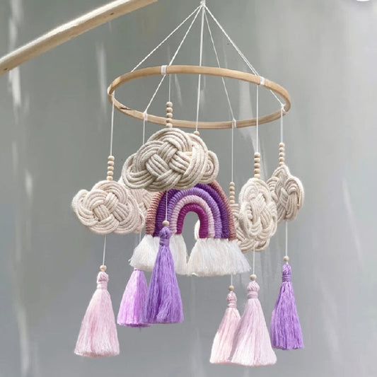 HKM-236243 Hand-Woven Nordic Style Baby Room Pendant - Pure Cotton, 60x23cm