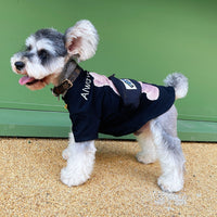 HKM-2362685 Breathable Cotton T-Shirt for Pets - Casual Black and White Design