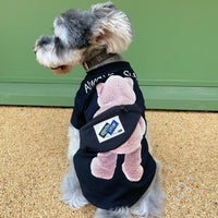 HKM-2362685 Breathable Cotton T-Shirt for Pets - Casual Black and White Design