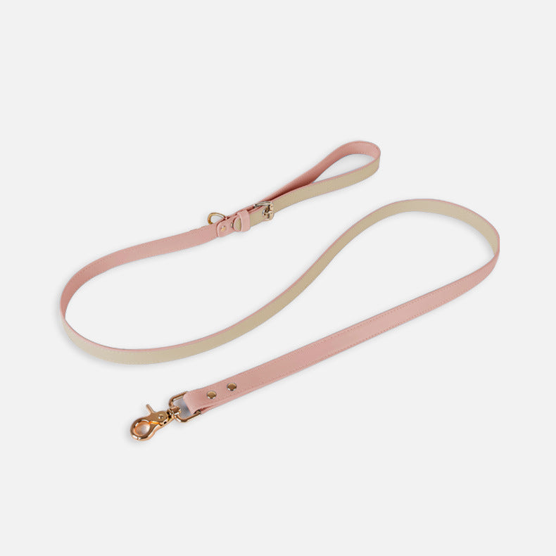 HKM-2363581 Dog and Cat Leather Vest Leash with Adjustable Chest Straps and Traction Rope