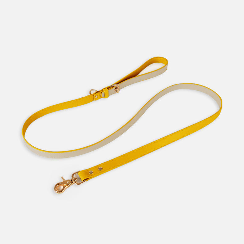 HKM-2363581 Dog and Cat Leather Vest Leash with Adjustable Chest Straps and Traction Rope