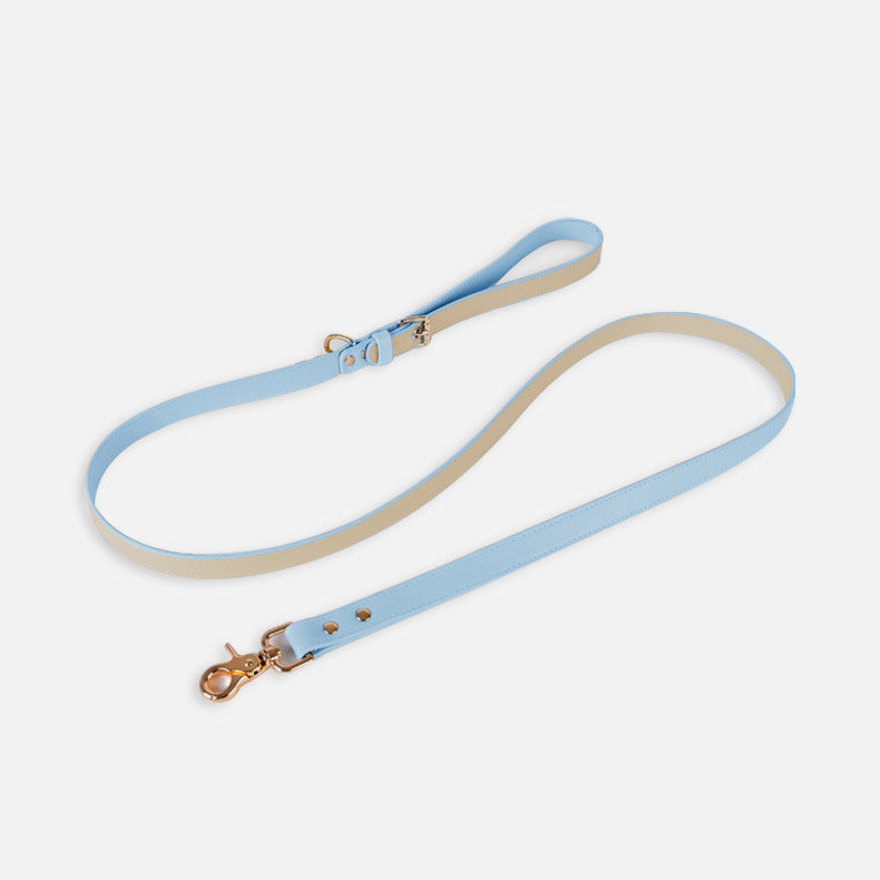 HKM-2363581 Dog and Cat Leather Vest Leash with Adjustable Chest Straps and Traction Rope