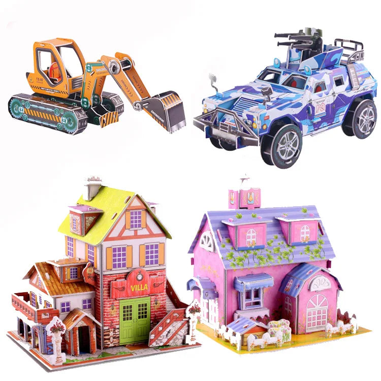 HKM-236371 Children's Creative DIY 3D Foam Paper Puzzle Model Building Toy