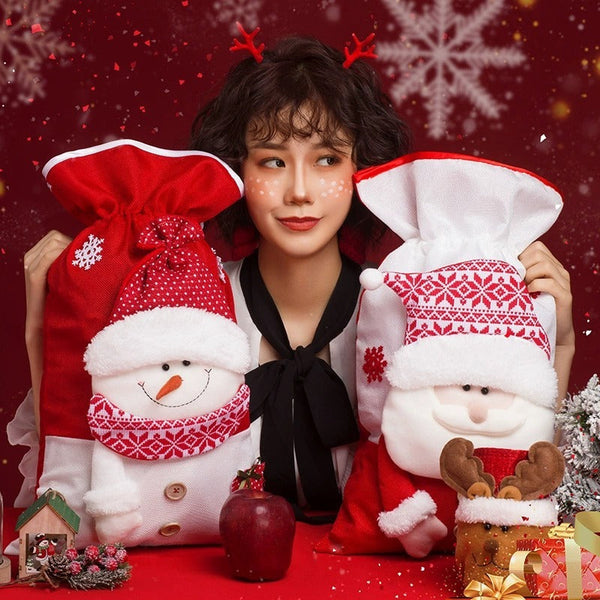 HKM-236371 Creative Cotton Cloth Christmas Gift Bags in Various Designs