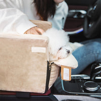 HKM-2364349 Adjustable Dog and Cat Car Seat Bed with Safety Hook and Machine Washable Design