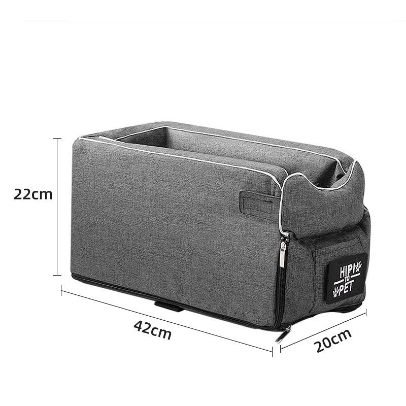 HKM-2364349 Adjustable Dog and Cat Car Seat Bed with Safety Hook and Machine Washable Design