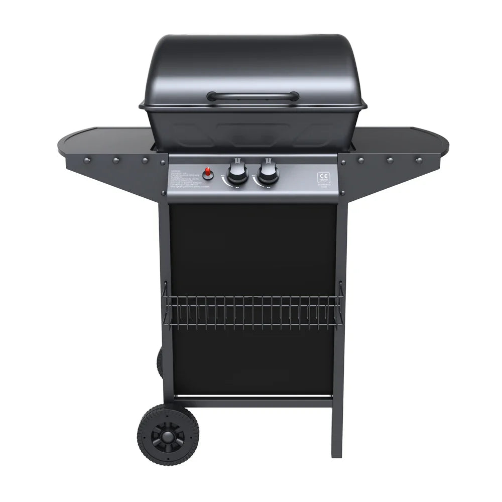 HKM-236435 Stainless Steel Outdoor Gas BBQ Grill with Chromed Cooking Grid, Windproof Design