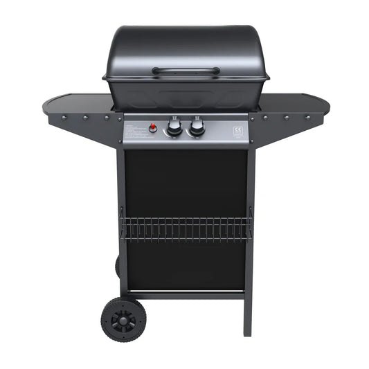 HKM-236435 Stainless Steel Outdoor Gas BBQ Grill with Chromed Cooking Grid, Windproof Design