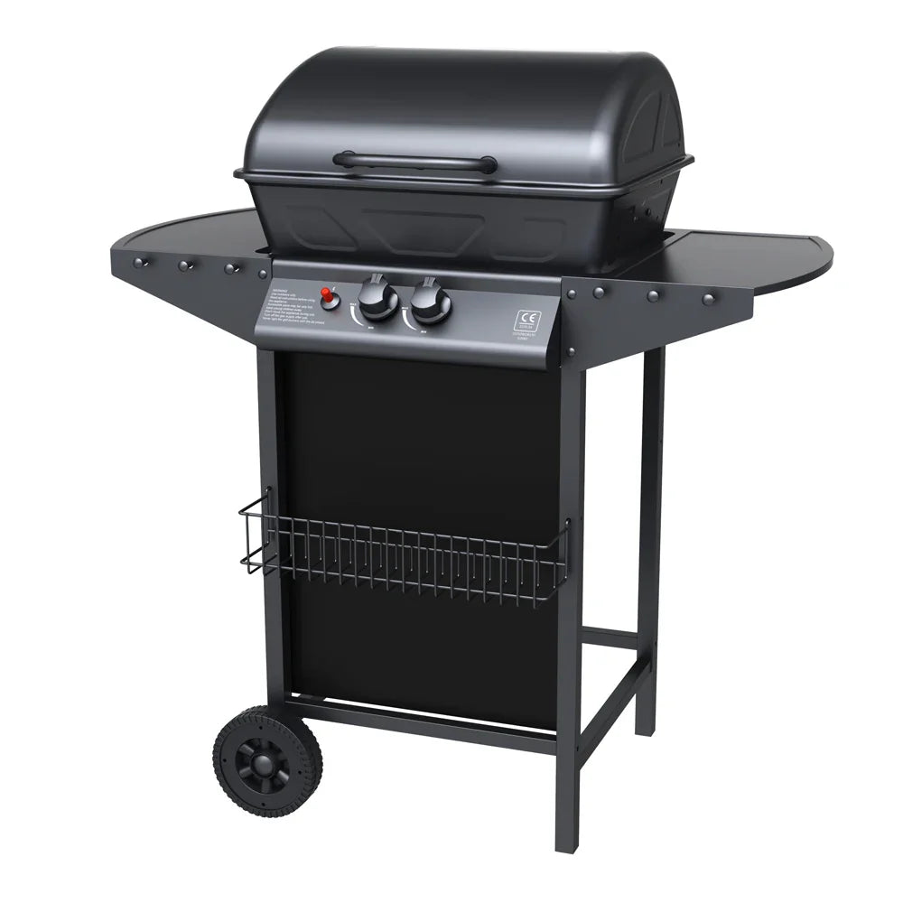 HKM-236435 Stainless Steel Outdoor Gas BBQ Grill with Chromed Cooking Grid, Windproof Design