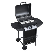 HKM-236435 Stainless Steel Outdoor Gas BBQ Grill with Chromed Cooking Grid, Windproof Design