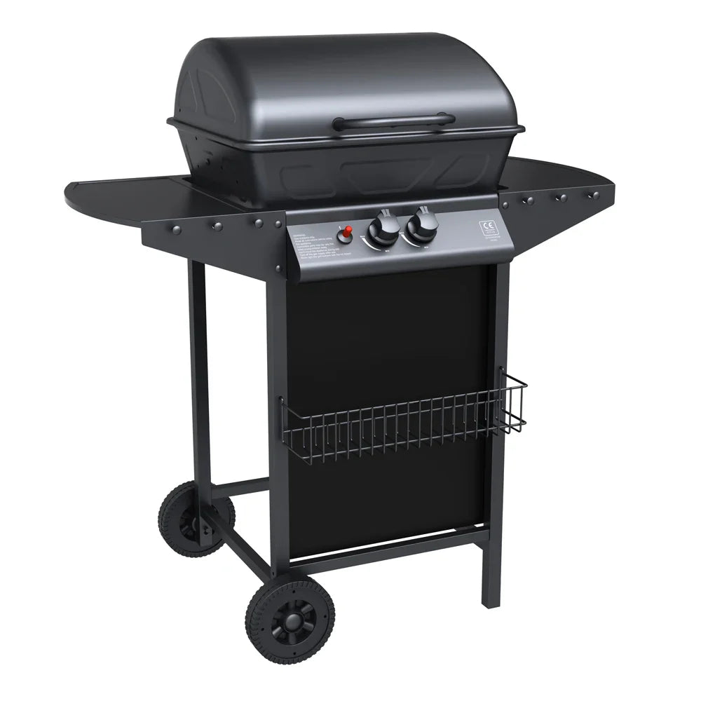 HKM-236435 Stainless Steel Outdoor Gas BBQ Grill with Chromed Cooking Grid, Windproof Design