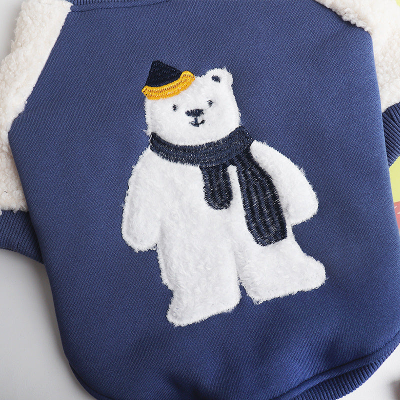 HKM-2364861 Fleece-Lined Thick Winter Dog Coat in Dark Blue for All Sizes
