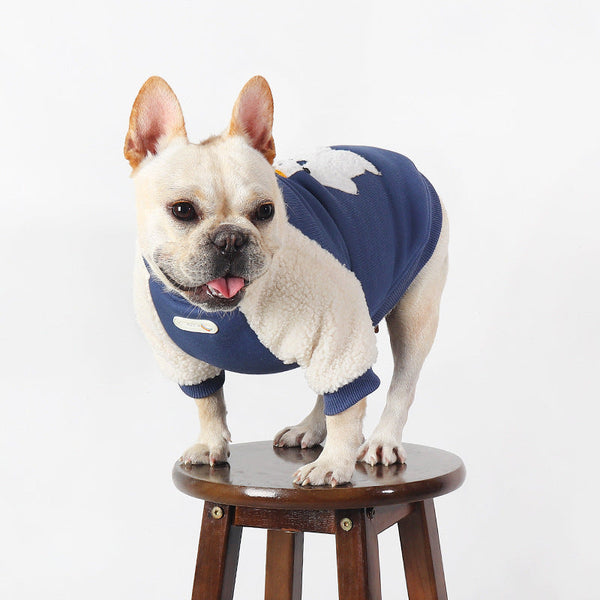 HKM-2364861 Fleece-Lined Thick Winter Dog Coat in Dark Blue for All Sizes