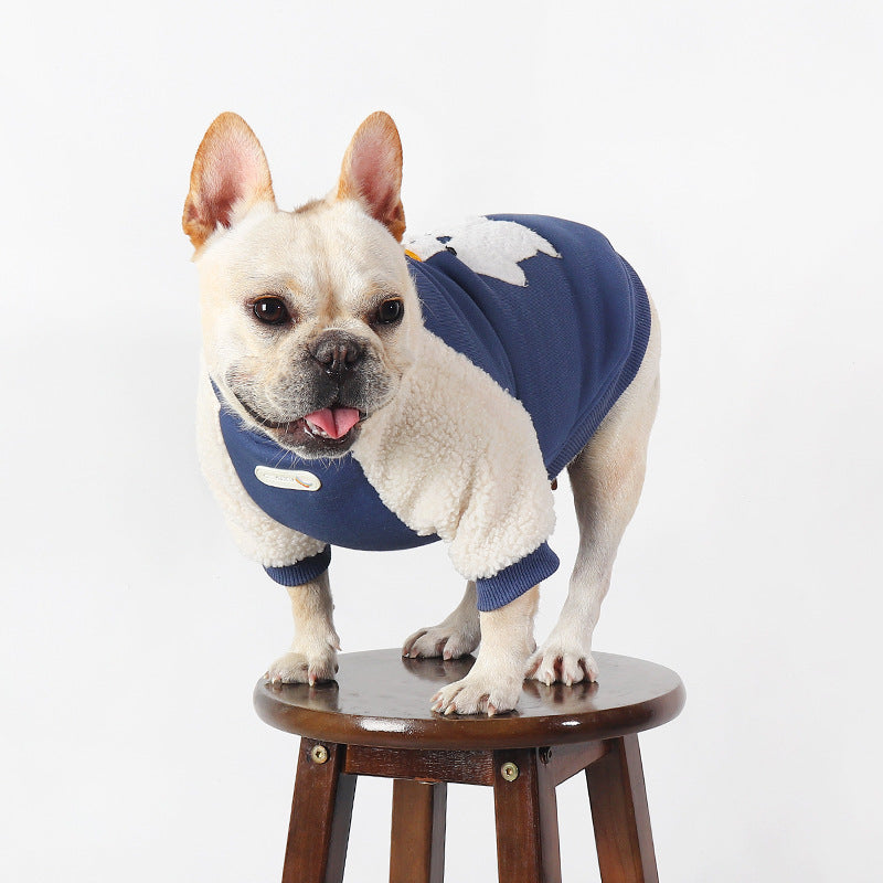 HKM-2364861 Fleece-Lined Thick Winter Dog Coat in Dark Blue for All Sizes