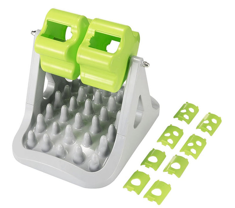 HKM-2365117 Interactive Rotating Food Dispensing Toy for Dogs and Cats - Plastic Leaky Device, Grey & Green