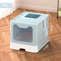 HKM-2365757 Extra-Large Front-Entry Cat Litter Box with Collection Cover and Large Scoop - Easy Clean Plastic Design