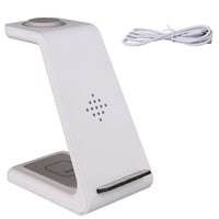 HKM-236627 3-in-1 Wireless Charging Stand for iPhone 12, Apple Watch, and AirPods - Fast Charge Compatible