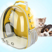 HKM-2366525 Transparent Pet Carrier Backpack with Side Access Door - Breathable Design for Pets Up to 12kg