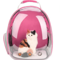 HKM-2366525 Transparent Pet Carrier Backpack with Side Access Door - Breathable Design for Pets Up to 12kg