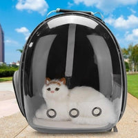 HKM-2366525 Transparent Pet Carrier Backpack with Side Access Door - Breathable Design for Pets Up to 12kg