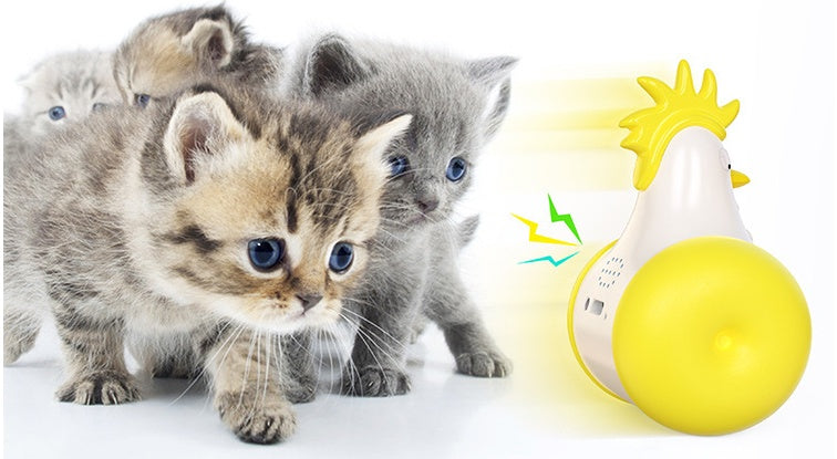 HKM-236691 Funny Cat Toy New Product Electric Sounding Tumbler Hair Laser Chicken Funny Cat Toy