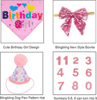 HKM-2367549 Dog Birthday Party Supplies - Fun Birthday Hat with Numbers and Bandana for Puppies
