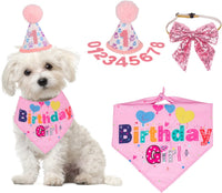 HKM-2367549 Dog Birthday Party Supplies - Fun Birthday Hat with Numbers and Bandana for Puppies