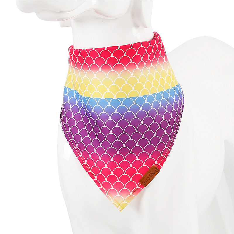 HKM-2367677 Pet Triangle Scarf for Dogs and Cats – Stylish Saliva Towel in 9 Color Options, Cotton/Polyester Blend