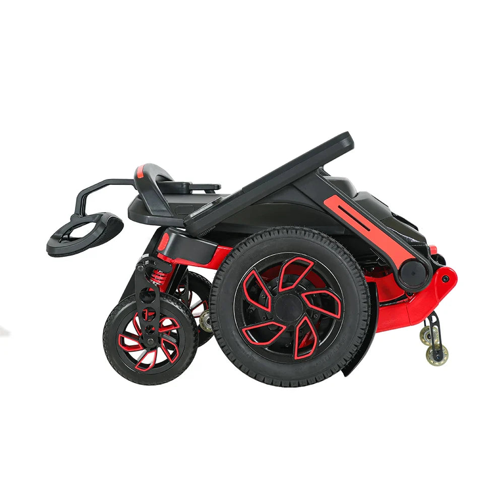HKM-236947 Lightweight Foldable Portable Wheelchair with Aluminum Alloy Frame, 25km Driving Range, and 150kg Capacity