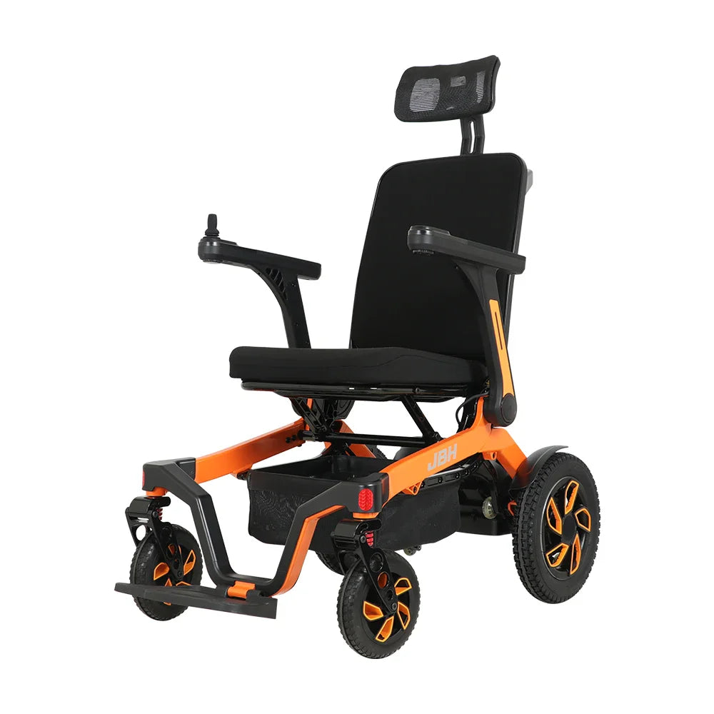 HKM-236947 Lightweight Foldable Portable Wheelchair with Aluminum Alloy Frame, 25km Driving Range, and 150kg Capacity