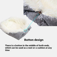 HKM-2370109 Cozy Dual-Use Plush Pet Bed in Gray for Dogs - M & L Sizes Available