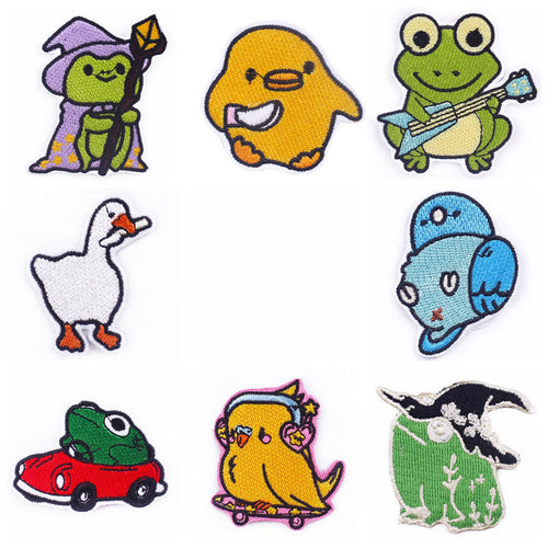 HKM-237011 Cartoon Frog Duck Embroidery Patch for Clothing and Home Textiles