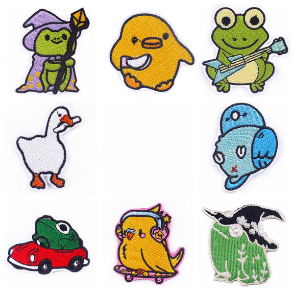 HKM-237011 Cartoon Frog Duck Embroidery Patch for Clothing and Home Textiles