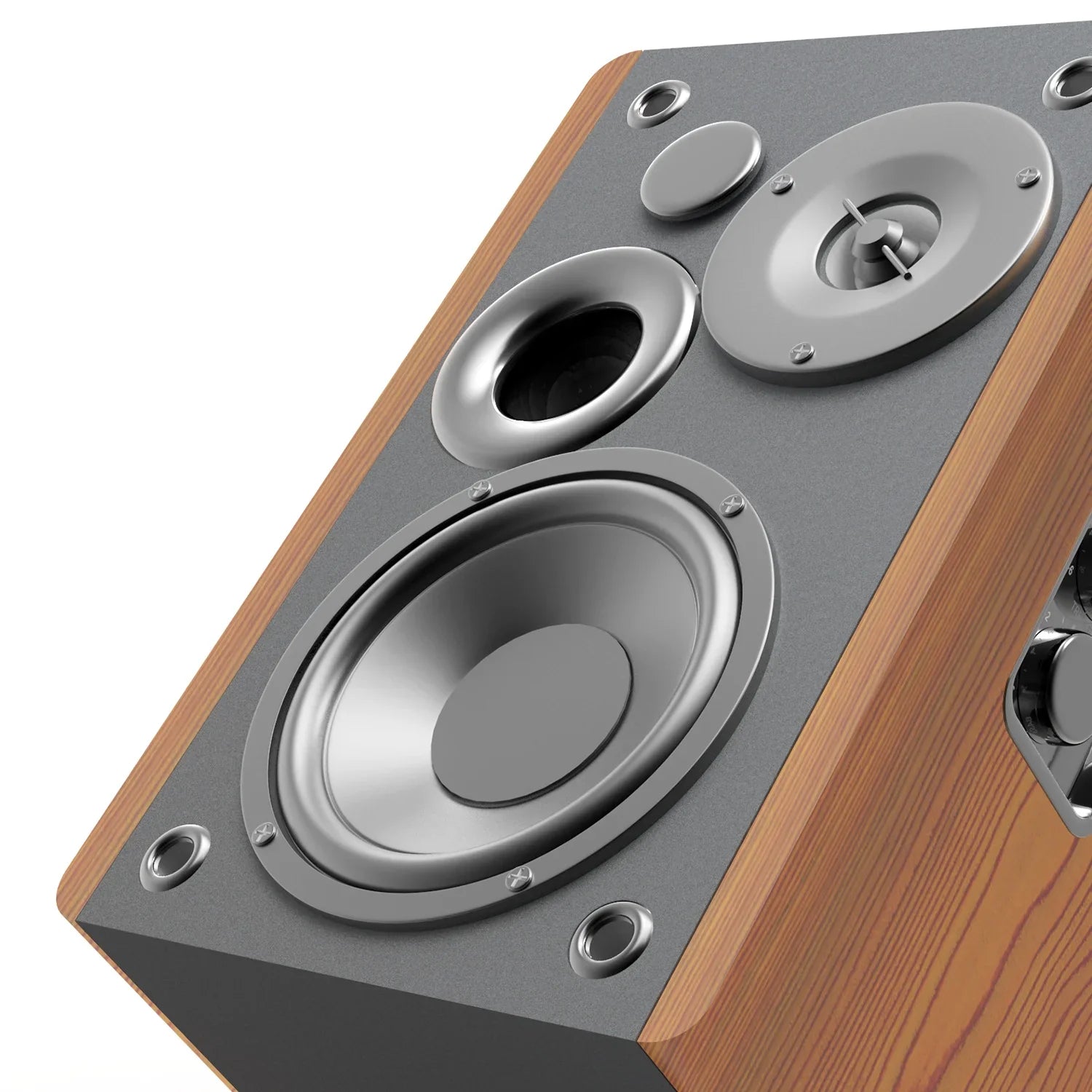 HKM-237075 Active Wood Grain 60W Bookshelf Speakers with Super Bass Sound System