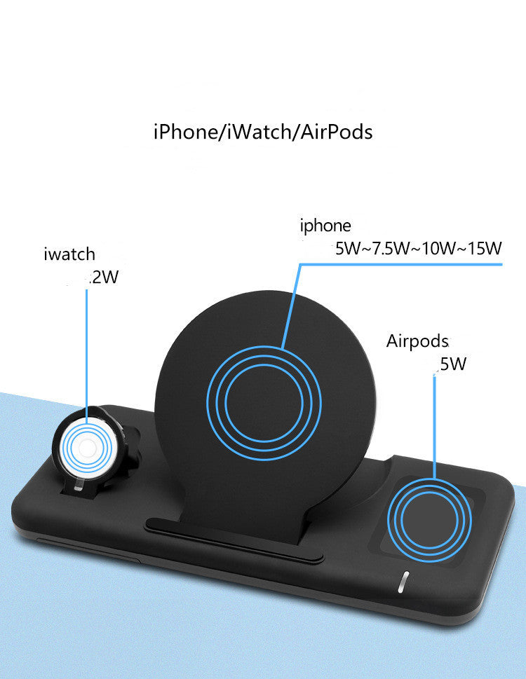 HKM-237139 Three-in-One Magnetic Qi Wireless Charger for iPhone, Apple Watch, and AirPods