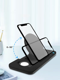 HKM-237139 Three-in-One Magnetic Qi Wireless Charger for iPhone, Apple Watch, and AirPods