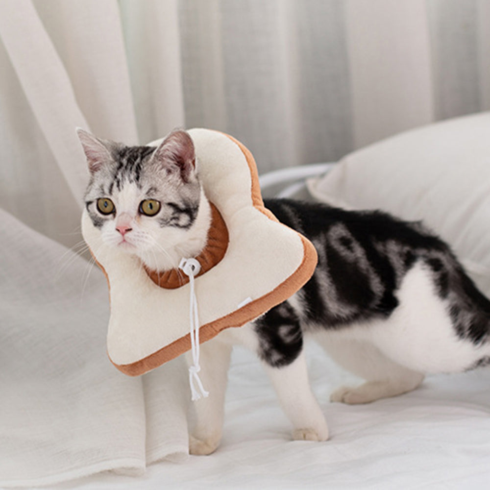 HKM-2372285 Anti-Licking Recovery Collar for Cats - Soft Cotton Headgear for Comfort and Protection