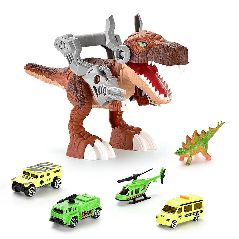 HKM-237331 Dinosaur Playset with Tyrannosaurus Models and Capture Car for Educational DIY Fun for Kids