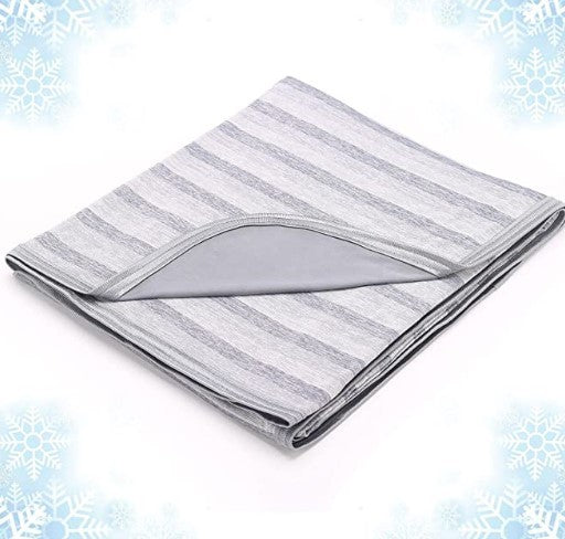 HKM-237395 Reversible Lightweight Cold Fiber Summer Nap Blanket - 130x170 cm, Breathable and Skin-Friendly