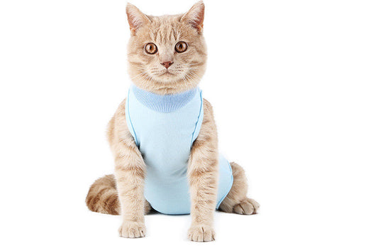 HKM-2374205 Surgical Recovery Clothes for Female Cats - Breathable Weaning Gown in Multiple Colors