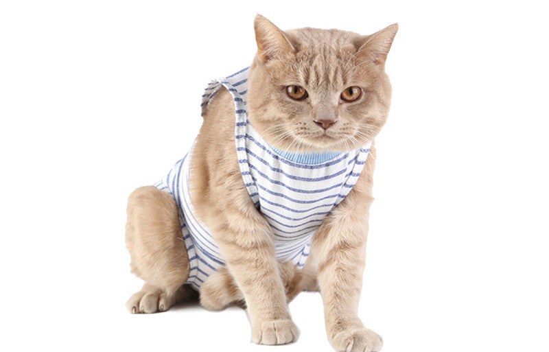 HKM-2374205 Surgical Recovery Clothes for Female Cats - Breathable Weaning Gown in Multiple Colors